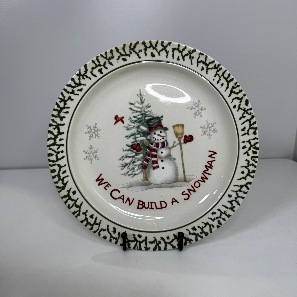 We Can Build A Snowman Stoneware Dessert Plate 10" Christmas Replacement Plate